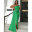 Green Mermaid One Shoulder Cheap Long Bridesmaid Dresses,WG1446