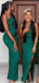 Green Mermaid One Shoulder High Slit Lace Applique Bridesmaid Dresses Gown Online,WG895