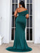 Green Mermaid Side Slit One Shoulder Cheap Long Bridesmaid Dresses,WG1485