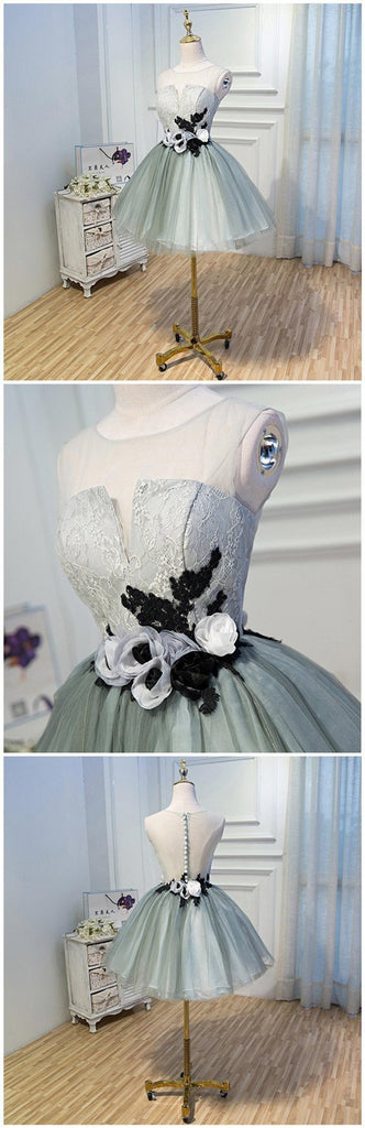 Green Sexy See Through Homecoming Prom Dresses, Affordable Short Party Prom Sweet 16 Dresses, Perfect Homecoming Cocktail Dresses, CM348