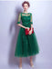 Green Short Sleeves Jewel Homecoming Dresses,Cheap Short Prom Dresses,CM922