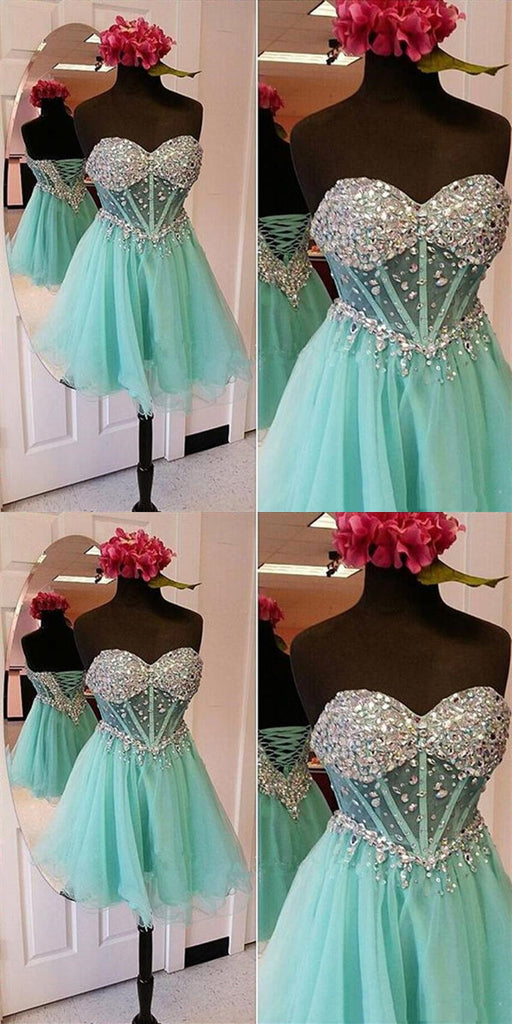 Green Sweetheart Short Homecoming Dresses,Cheap Short Prom Dresses,CM917