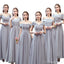 Grey Floor Length Mismatched Chiffon Cheap Bridesmaid Dresses Online, WG532