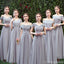 Grey Floor Length Mismatched Chiffon Cheap Bridesmaid Dresses Online, WG532