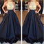 Halter Backless Evening Prom Dresses, Sexy Navy Prom Dress, Long Prom Dress, 2017 Prom Dress, Custom Evening Prom Dresses, 17012