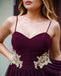 Halter Burgundy Gold Lace Applique Short Homecoming Dresses Online, CM638