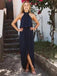 Halter Navy Chiffon Short Bridesmaid Dresses Online, Cheap Bridesmaids Dresses, WG751