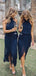 Halter Navy Chiffon Short Bridesmaid Dresses Online, Cheap Bridesmaids Dresses, WG751