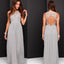 Halter Open Back Silver Chiffon Bridesmaid Dresses Online, WG786