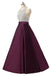 Halter Rhinestone Beaded Purple A-line Long Evening Prom Dresses, 17678