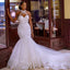 Halter Sexy See Through Lace Mermaid Wedding Dresses, Mermaid Wedding Gown, WD697