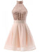 Halter Sparkly Sequin Short Homecoming Prom Dresses, Affordable Short Party Prom Sweet 16 Dresses, Perfect Homecoming Cocktail Dresses, CM378