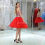 Halter Two Pieces Red Rhinestone Cheap Homecoming Dresses Online, Cheap Short Prom Dresses, CM805