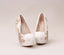 Handmade High Heels Round Toe Pearls Crystal Wedding Shoes, S0038