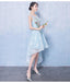 High Low Light Blue Lace Cheap Homecoming Dresses Online, CM697