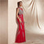 High Neck Red Heavily Beaded Mermaid Evening Prom Dresses, Evening Party Prom Dresses, 12071