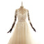 High Neck See Through A-line Lace Long Custom Cheap Wedding Bridal Dresses, WD298