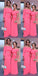 Hot Pink Mermaid Off Shoulder Long Sleeves Cheap Bridesmaid Dresses,WG1495