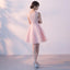Illusion Blush Pink Lace Beaded Cheap Homecoming Dresses Online, CM696