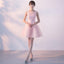 Illusion Blush Pink Lace Beaded Cheap Homecoming Dresses Online, CM696
