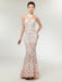 Illusion Lace Mermaid Long Evening Prom Dresses, Evening Party Prom Dresses, 12010