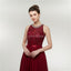 Jewel Red Beaded Cheap Long Evening Prom Dresses, Evening Party Prom Dresses, 12002