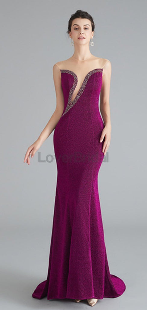 Jewel Sexy Beaded Mermaid Evening Prom Dresses, Evening Party Prom Dresses, 12117