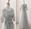 Lace Grey Mismatched Styles Chiffon Floor-Length Formal Long Bridesmaid Dresses, Affordable Custom Long Bridesmaid Dresses BD18001
