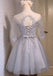 Lace Long Sleeve See Through Open Back Homecoming Prom Dresses, Affordable Short Party Prom Dresses, Perfect Homecoming Dresses, CM284