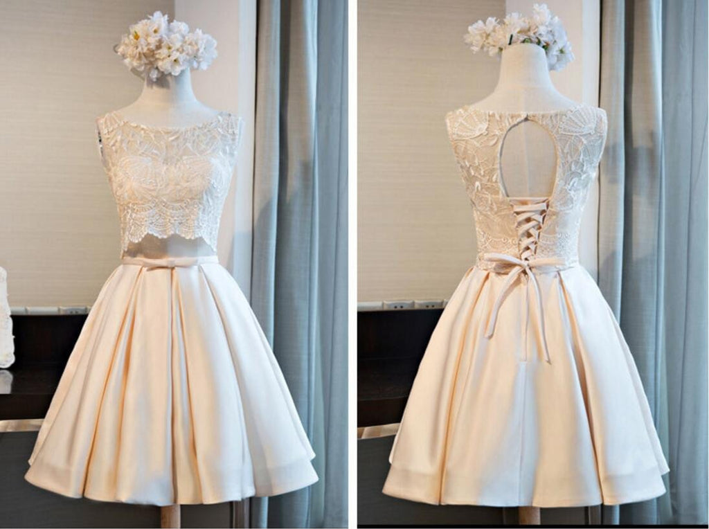 Lace Scoop Neckline Homecoming Prom Dresses, Affordable Short Party Prom Dresses, Perfect Homecoming Dresses, CM275