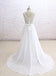 Lace See Through V Neck Cheap Beach Wedding Dresses Online, WD382