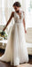 Lace See Through V Neck Cheap Wedding Dresses, Cheap Wedding Gown, WD699