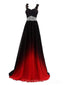 Lace Straps Beaded Ombre Cheap Long Evening Prom Dresses,  Custom Sweet16 Dresses, 18396