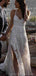Lace Straps Side Slit Lace Cheap Wedding Dresses Online, Cheap Bridal Dresses, WD522