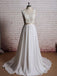 Lace V Neck A-line Cheap Beach Wedding Dresses Online, WD386