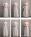 Light Gray Floor Length Mismatched Cheap Bridesmaid Dresses Online, WG545