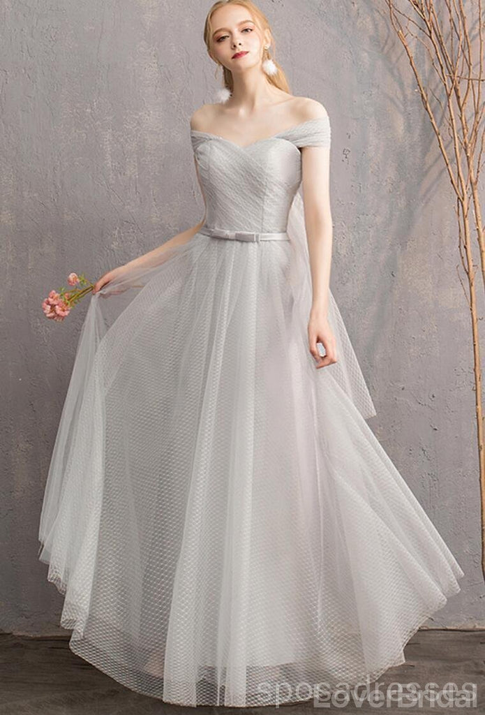 Light Gray Floor Length Mismatched Cheap Bridesmaid Dresses Online, WG545