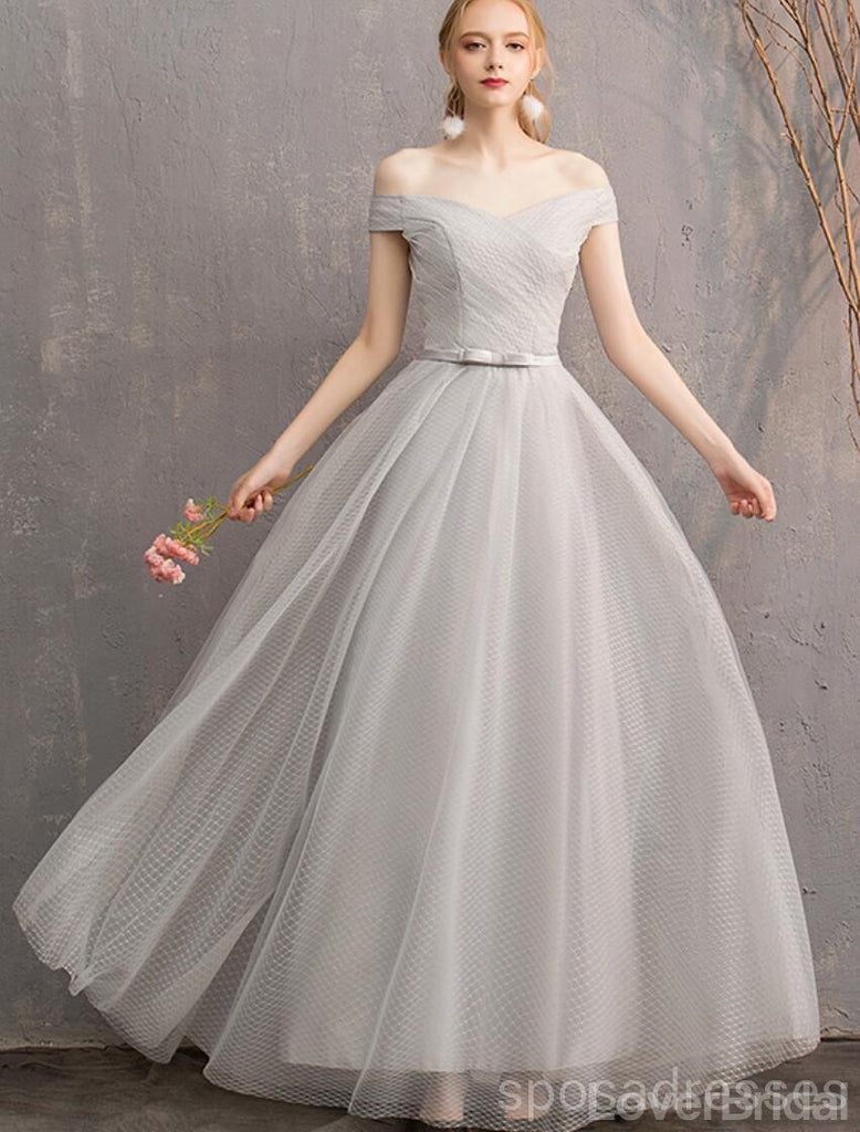 Light Gray Floor Length Mismatched Cheap Bridesmaid Dresses Online, WG545