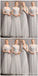 Light Gray Floor Length Mismatched Cheap Bridesmaid Dresses Online, WG545