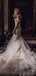 Long Mermaid Off Shoulder Sleeveless V-neck Lace Wedding Dresses,WD756