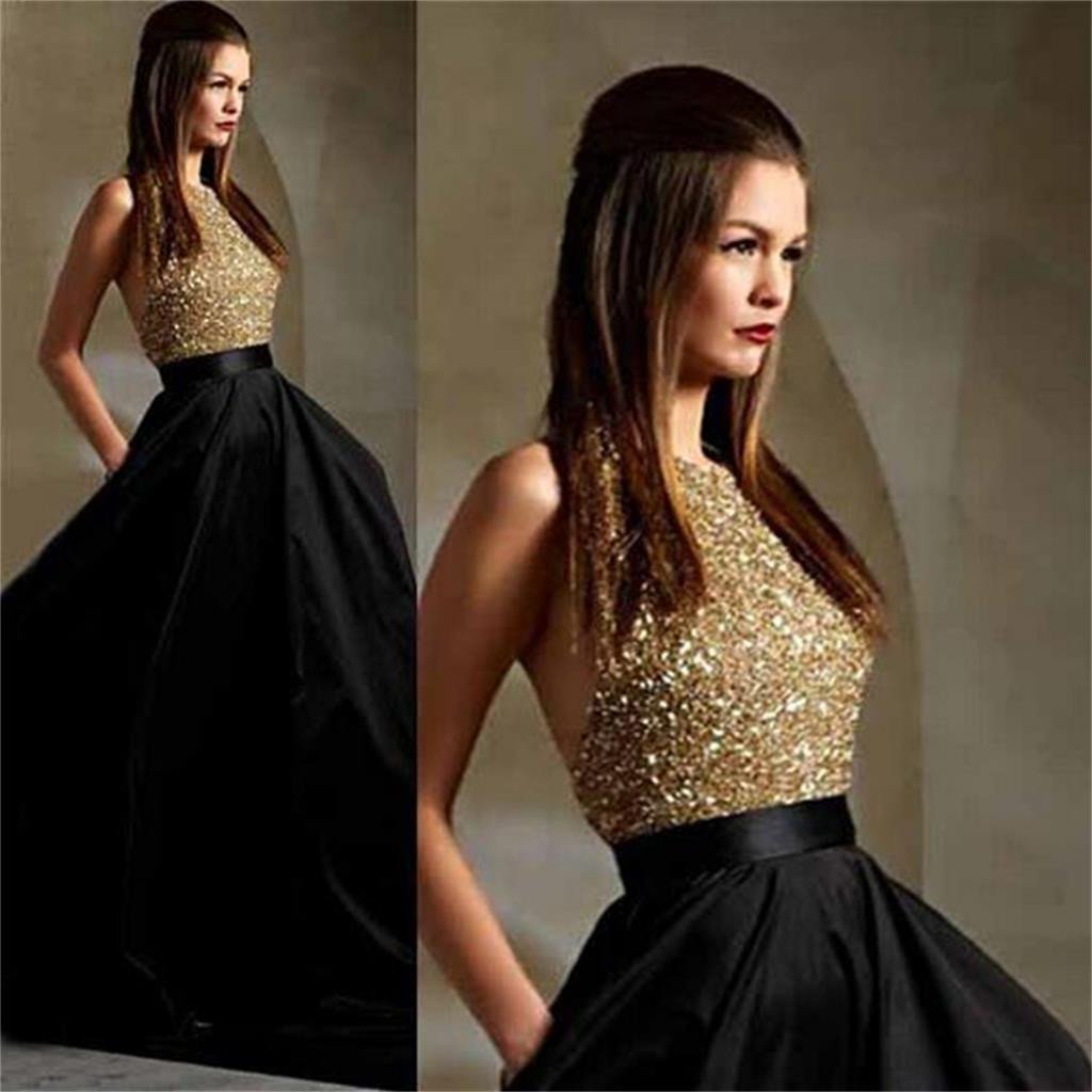 Long Prom Dresses, Black Prom Dresses, Party Prom Dresses, Ball Gown, A-Line Prom Dresses, Sparkle Prom Dresses, 2016 Prom Dresses, PD0023