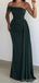 Long Sheath Dark Green One Shoulder Sleeveless Cheap Bridesmaid Dresses Gown ,WG894