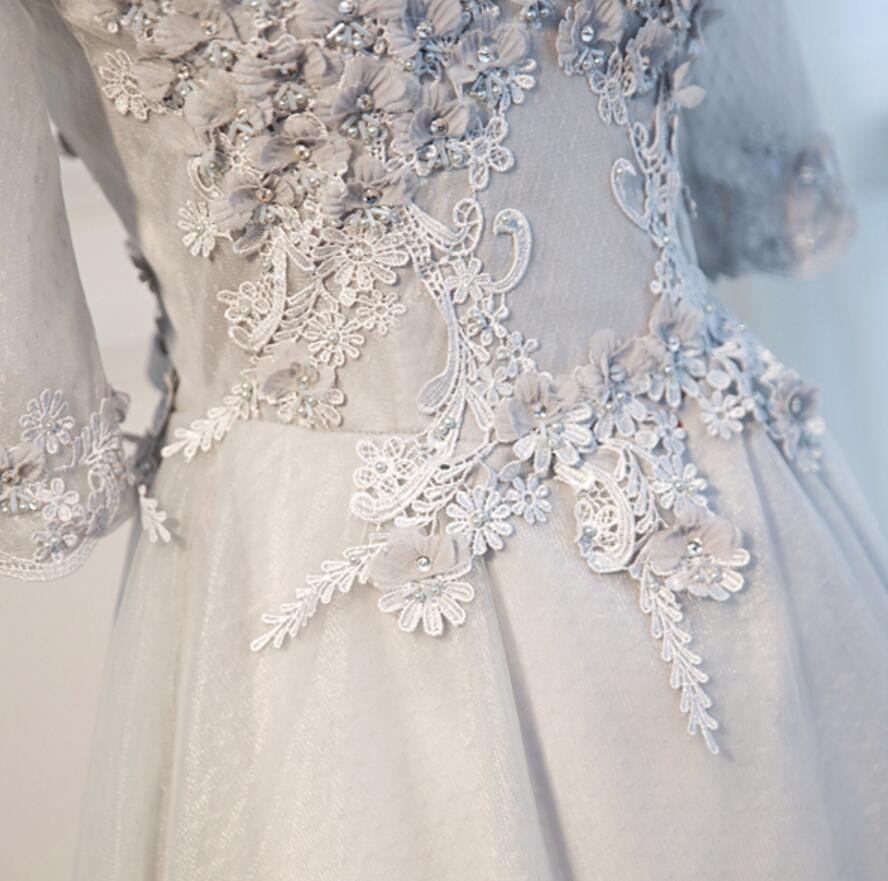 Long Sleeve Gary Lace See Through Homecoming Prom Dresses, Affordable Short Party Prom Dresses, Perfect Homecoming Dresses, CM271