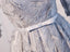 Long Sleeve Gray Lace Scoop Neckline Homecoming Prom Dresses, Affordable Short Party Prom Dresses, Perfect Homecoming Dresses, CM273