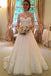 Long Sleeve High Neckline Lace A line Wedding Dresses,  Sexy Open Back Custom Wedding Gowns, Affordable Bridal Dresses, 17106