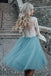 Long Sleeve Lace Short Turquoise Homecoming Prom Dresses, Affordable Short Party Prom Sweet 16 Dresses, Perfect Homecoming Cocktail Dresses, CM563