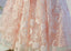Long Sleeve Light Peach Open back Lace Cute Homecoming Prom Dresses, Affordable Short Party Prom Dresses, Perfect Homecoming Dresses, CM317