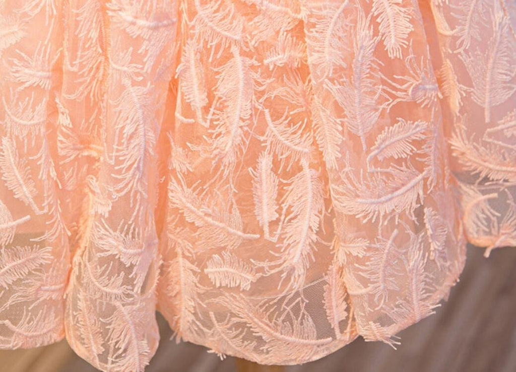 Long Sleeve Peach Open back Lace Cute Homecoming Prom Dresses, Affordable Short Party Prom Dresses, Perfect Homecoming Dresses, CM316