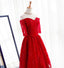 Long Sleeve Red Lace Beaded Homecoming Prom Dresses, Affordable Short Party Prom Dresses, Perfect Homecoming Dresses, CM266