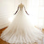 Long Sleeve V Neck Lace Long Cheap Custom Wedding Bridal Dresses, WD295